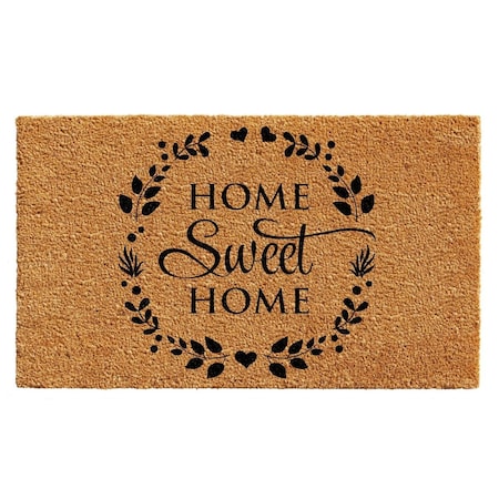 Configuracion 17 x 29 in. Sweet Wreath Rectangular Doormat Natural & Black CO3360051